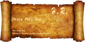 Husz Réka névjegykártya